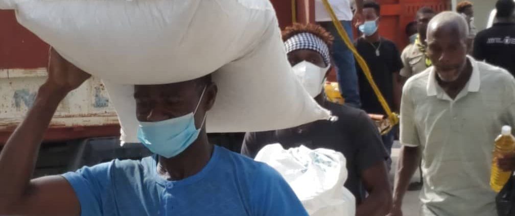 distribución de alimentos en Haití