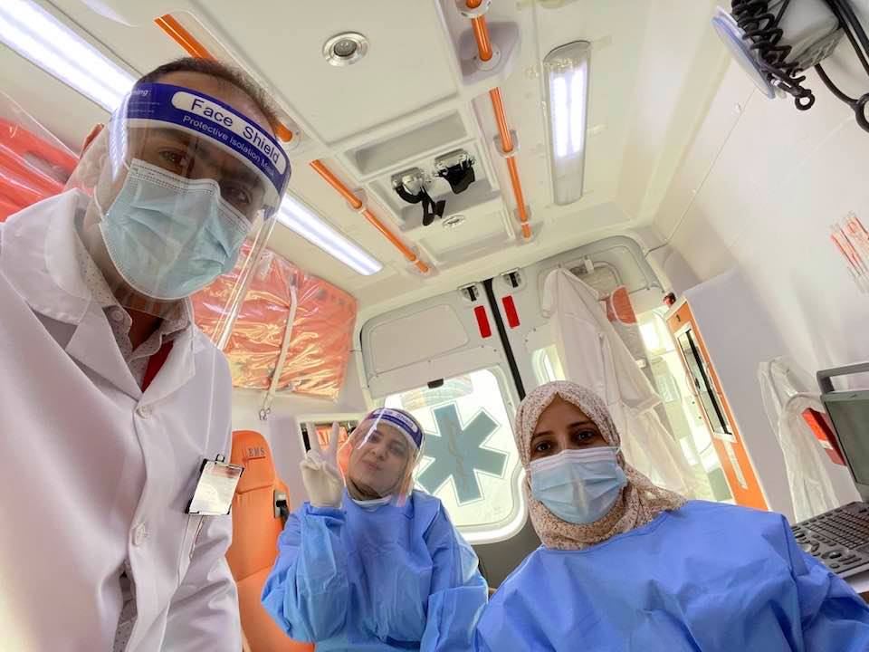 Clínica móvil en Gaza